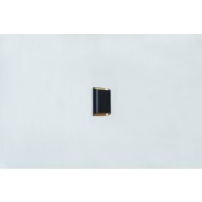 Artdelight Diaz Small - wandverlichting - 4 x 10 x 15 cm - 2 x 3W LED incl. - IP54 - zwart met goud