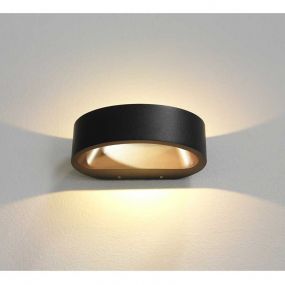 Artdelight Sharp - buiten wandverlichting - 19 x 10 x 7 cm - 7,2W dimbare LED incl. - IP54 - zwart en goud