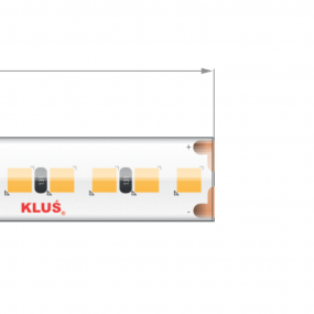 KLUS LED strip - 1cm breed, 500cm lengte - 24Vdc - dimbaar - 9,1W LED per meter - IP65 - 2700K