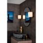 Lucide Jelte - wandverlichting - 12 x 15 x 12 cm - IP44 - zwart en opaal