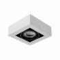 Lucide Zefix - opbouwspot 1L - 18,5 x 18,5 x 9 cm - 12W dimbare LED incl. - dim to warm - wit en zwart