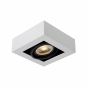 Lucide Zefix - opbouwspot 1L - 18,5 x 18,5 x 9 cm - 12W dimbare LED incl. - dim to warm - wit en zwart