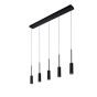 Lucide Tubule - hanglamp 5L - 101 x 8 x 169 cm - 5 x 7W LED incl. - zwart
