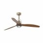 Faro Deco Fan - plafondventilator met licht en afstandsbediening - slimme ventilator optie - Ø 128 cm - 17W LED incl. - donkerbruin en antiek messing