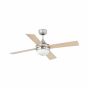 Faro Mini Icaria - plafondventilator met licht en afstandsbediening - Ø 107 cm - mat nilkkel, lichtbruin en grijs