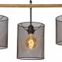 Lucide Baskett - hanglamp - 107 x 23 x 175 cm - zwart en licht hout