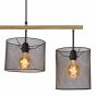 Lucide Baskett - hanglamp - 107 x 23 x 175 cm - zwart en licht hout
