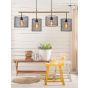 Lucide Baskett - hanglamp - 107 x 23 x 175 cm - zwart en licht hout