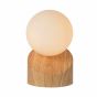 Lucide Len - tafellamp - 16 cm - licht hout en opaal