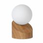 Lucide Len - tafellamp - 16 cm - licht hout en opaal