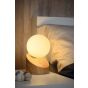 Lucide Len - tafellamp - 16 cm - licht hout en opaal