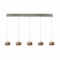 Lucide Enia Led - hanglamp - 11 x 81 x 150 cm - 5 x 5W dimbare LED incl. - licht hout