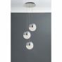 Searchlight Marbles - hanglamp - Ø 35 x 150 cm - 3 x 12W dimbare LED incl. - chroom
