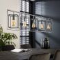 Vico Cubic Tower - hanglamp 5L - 130 x 15 x 150 cm - Oud zilver
