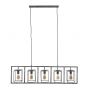 Vico Cubic Tower - hanglamp 5L - 130 x 15 x 150 cm - Oud zilver