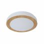 Lucide Dimy - plafondverlichting - Ø 28,6 x 8 cm - 3 stappen dimmer - 12W dimbare LED incl. - IP21 - licht hout en opaal