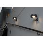 Lutec Diso - buiten wandlamp met sensor op zonne-energie - 17 x 16 x 12 cm - 2W LED incl. - IP44 - donkergrijs