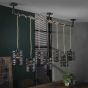 Vico Spindle - Hanglamp - 157 x 15 x 150 cm - leisteengrijs