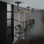 Vico Spindle - Hanglamp - 157 x 15 x 150 cm - leisteengrijs