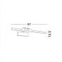 Nova Luce Tiffany - spiegellamp - 57 x 20 x 12,5 cm - 12W LED incl. - messing