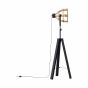 Brilliant Matrix Wood - staanlamp - Ø 60 x 173 cm - antiek hout en zwart korund