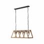 Brilliant Matrix Wood - hanglamp - 95 x 35 x 126 cm - antiek hout
