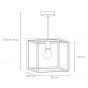 Lichtkoning Achille - hanglamp - 25 x 25 x 155 cm - zwart (actie!)