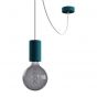 Creative Cables Eiva - buitenhanglamp met siliconen plafondbevestiging - Ø 12,5 x 514,5 cm - IP65 - petrol