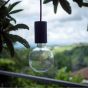 Creative Cables Eiva - buitenhanglamp met siliconen plafondbevestiging - Ø 12,5 x 164,5 cm - IP65 - steenkool zwart