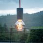 Creative Cables Eiva - buitenhanglamp met siliconen plafondbevestiging - Ø 12,5 x 164,5 cm - IP65 - grijs