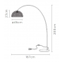 Lucide Mesh - staanlamp - 200 cm - zwart