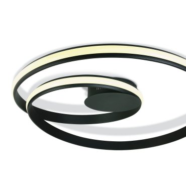 ONE Light Swirl - plafondverlichting - Ø 58 x 9,5 cm - 30W LED incl. - zwart