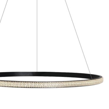 ONE Light Crystal Swirl - hanglamp - Ø 62 x 120 cm - 20W LED incl. - zwart