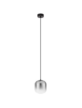 Nova Luce Aelia - hanglamp - Ø 14 x 150 cm - 3W LED incl. - mat zwart en rokerig grijs