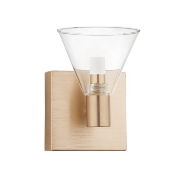 Nova Luce Marce - wandverlichting - 12 x 14,5 x 17,5 cm - 5W LED incl. - goud en transparant