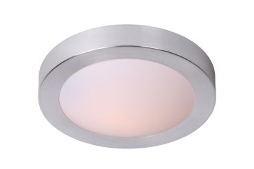 Lucide Fresh 2 - plafondverlichting - Ø 35 x 10 cm - IP44 - geborsteld aluminium