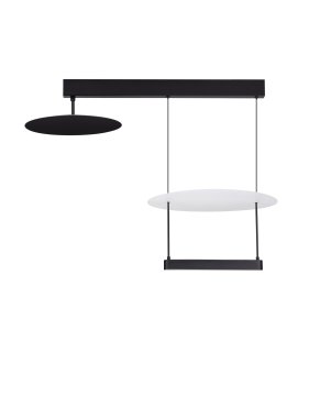 Nova Luce Diona - hanglamp - 80 x 60 x 40 cm - 35W dimbare LED incl. - zandzwart en wit