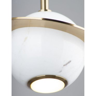 Maxlight Uranos - hanglamp - Ø 16 x 190 cm - 5W LED incl. - wit en goud