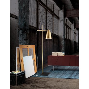 Nova Luce Signore - staanlamp - 165 cm - satijn goud