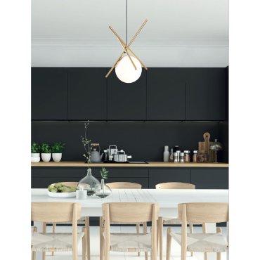 Maxlight Xena - hanglamp - 140 x 17 x 40 cm - messing