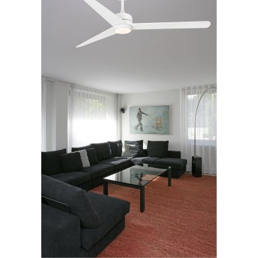 Faro Nuu - plafondventilator met licht en afstandsbediening en timer - Ø 132 cm - 15W LED incl. - mat wit