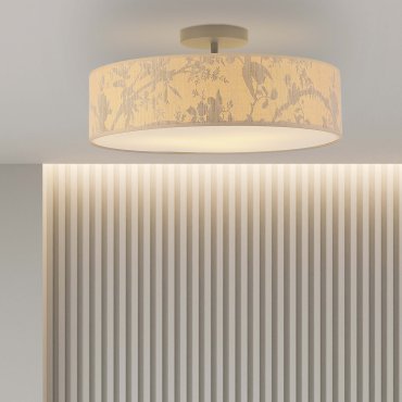 Searchlight Isla - plafondlamp - Ø 55 x 15 cm - bruin en zwart