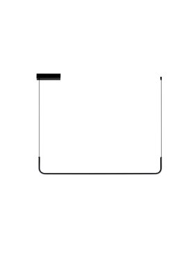 Nova Luce Strita - hanglamp -  101 x 150 x 7 cm - 20W LED incl. - zandzwart