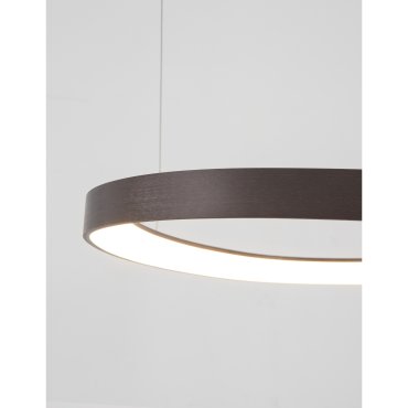 Nova Luce Esteva - hanglamp - Ø 65 x 150 cm - 48W dimbare LED incl. - koffie bruin