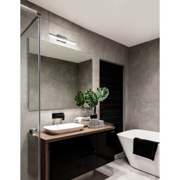 Nova Luce Vanese - spiegellamp - 49 x 7,5 x 6,5 cm - 12W LED incl. - IP44 - chroom