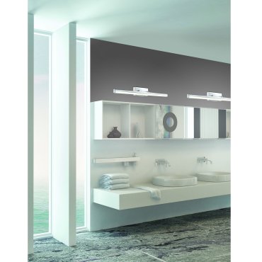 Nova Luce Vanese - spiegellamp - 63 x 7,5 x 7,5 cm - 18W LED incl. - IP44 - chroom