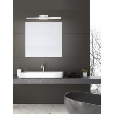 Nova Luce Modena - spiegellamp - 63 x 7,5 x 7,5 cm - 18W LED incl. - IP44 - chroom