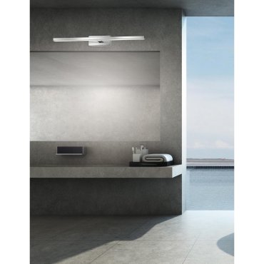 Nova Luce Modena - spiegellamp - 63 x 9 x 7,5 cm - 18W LED incl. - IP44 - chroom