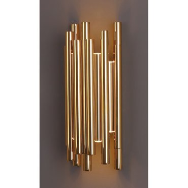 Maxlight Organic - wandverlichting - 19 x 10 x 43 cm - 8 x 1W dimbare LED incl. - goud
