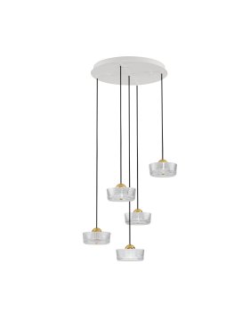 Nova Luce Keros - hanglamp - Ø 45 x 200 cm - 30W LED incl. - platina goud